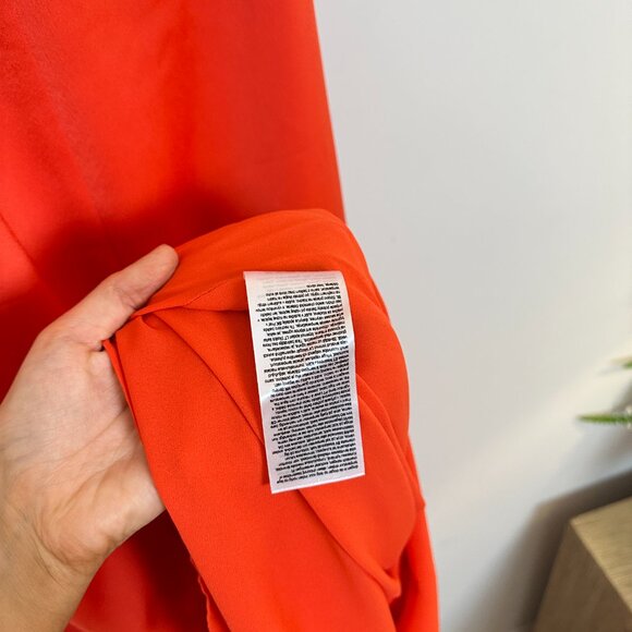 HALSTON Roselle One-Shoulder Cotton Blend Crepe Gown in Orange Spice Size US 2 - Picture 7 of 10